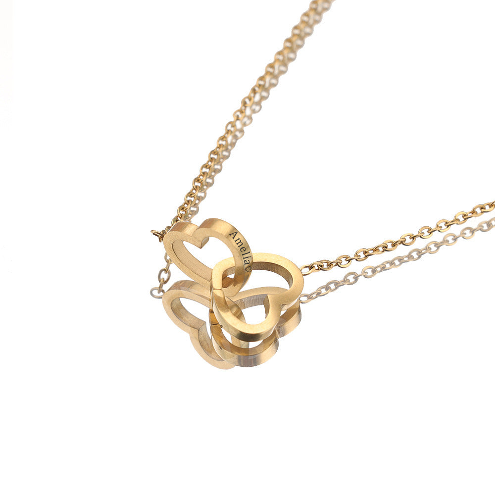 Coffret Ourson avec Collier Gravé & Rose Éternelle