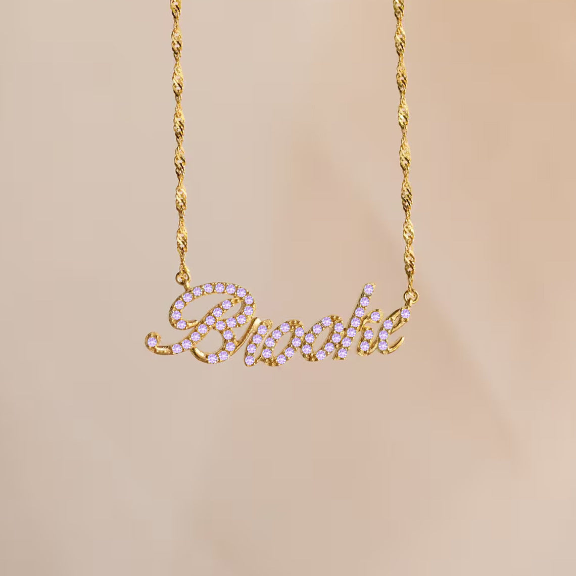 Collier personnalisé prénom / couleur du mois / Loréa